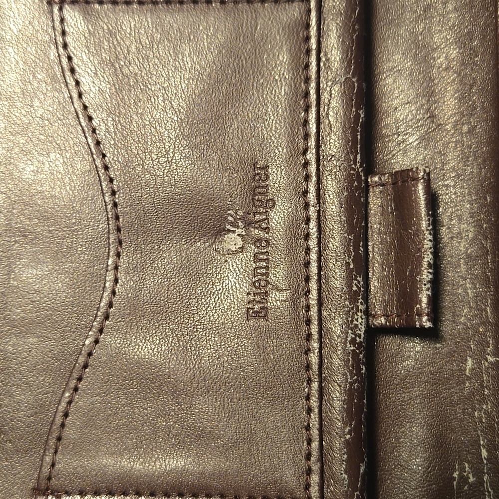 Etienne Aigner Kisslock Leather Wallet Burgundy - Picture 10 of 11